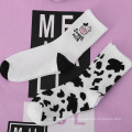 Ins fashion socks autumn winter style cow black and white striped socks sweet fashion socks for women